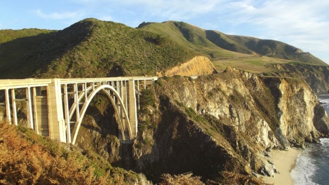 The Pacific Coast Highway bridge  at Big Sur, California