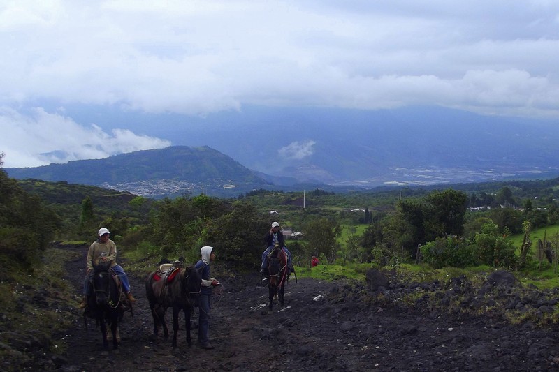 Young entrepreneurs offer rides up an active volcano in Guatemala