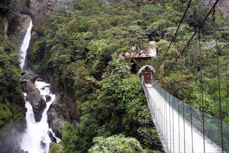 The waterfall tour near Banos, Ecuador