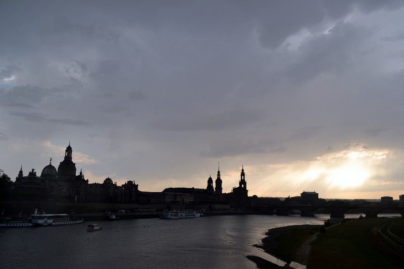 Dresden skyline before a storm