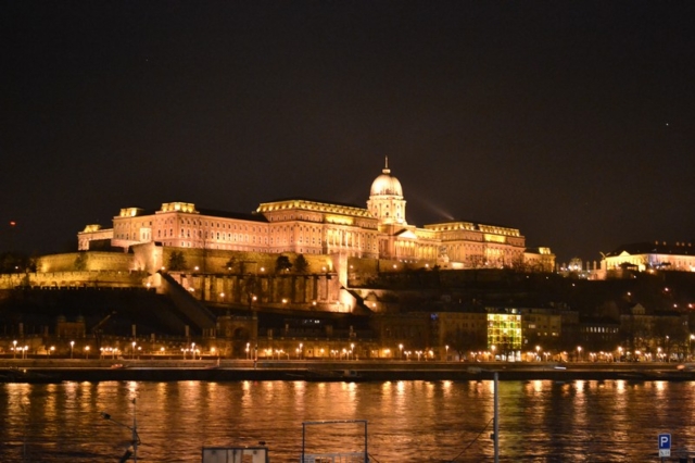 The Budapest Parliament at Night across the Danube