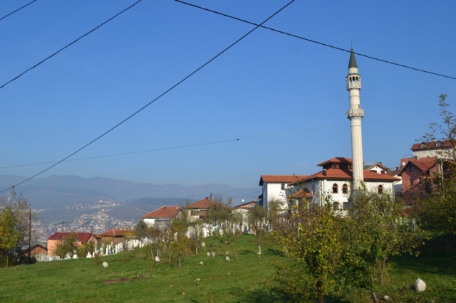 A mosque on the surrounding hills of Sarajevo