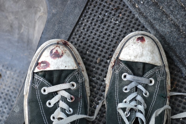 Blood on my Converse shoes